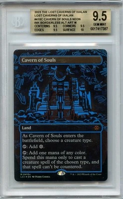 MTG Lost Caverns of Ixalan Foil CAVERN OF SOULS (0410c) Neon Blue Ink BGS 9.5Q+! - Image 1 of 2