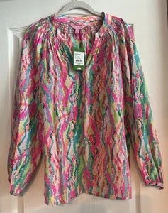 Lilly Pulitzer Neu mit Etikett Elsa Seidentop Größe Medium tropft in Schmuck RAR - Bild 1 von 4