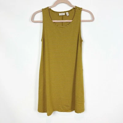 Camiseta sin mangas LOGO de Lori Goldstein Swing XXS verde rosa a rayas algodón modal nueva sin etiquetas Foto 1 de 4