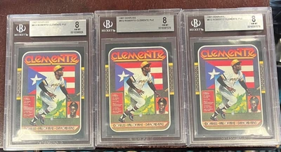 Lote de 3 tarjetas de béisbol ROBERTO CLEMENTE 1987 Donruss #612 HOF Foto 1 de 2