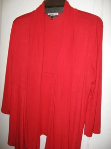 American City Wear, hellrot, offene Strickjacke Strick, lang Slv, Made in USA, L - Bild 1 von 5