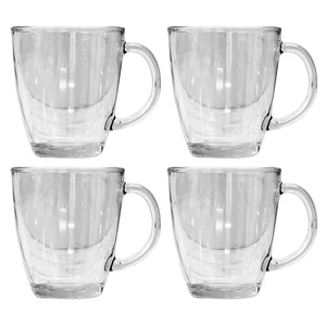 4 Stück 12 Unzen Klarglas Kaffeebecher Heißgetränke Latte Cappuccino Trinkbecher - Bild 1 von 4