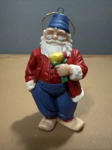 Ornamento Babbo Natale in perfette condizioni Danbury in tutto il mondo - Babbo Natale in Olanda che tiene un tulipano - Foto 1 di 7