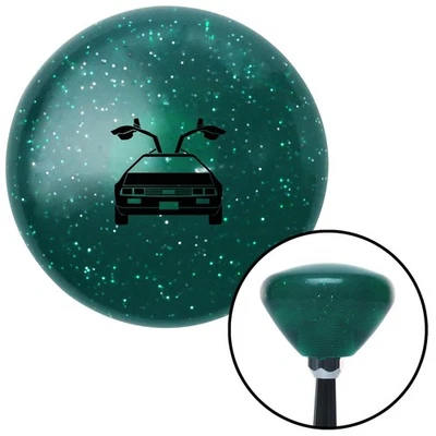 Perilla de cambio de escamas de metal retro verde DeLorean negra con palanca de cambios de inserción M16x1,5 Foto 1 de 4