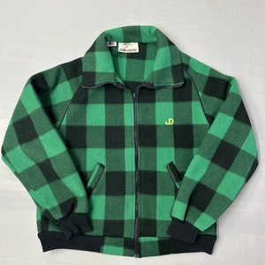 Vintage John Deere grün Büffel kariert Fleece durchgehender Reißverschluss lässig Mantel Made in USA - Bild 1 von 8