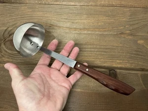 Vintage Suppenkelle mit kurzem Griff Imperial Edelstahl braun Holzgriff USA - Bild 1 von 24
