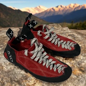 Five Ten 5.10 Rock Climbing Shoes Mens Size 6 W7.5 EUR 38 Stealth C4 Red USA - Picture 1 of 7