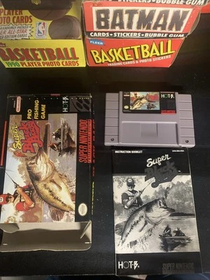 SUPER BLACK BASS (NINTENDO SNES, 1994) COMPLETE IN BOX (NO WHITE INSERT FOR GAME - Image 1 of 4