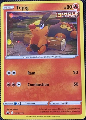 Tepig SWSH172 SWSH: Sword & Shield Promo (Cosmos Holo) Pokémon Card - Image 1 of 2