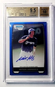 2012 Mitch Haniger Autograph DP 9.5 Blue Chrome Refractor Seattle Mariners - Picture 1 of 1