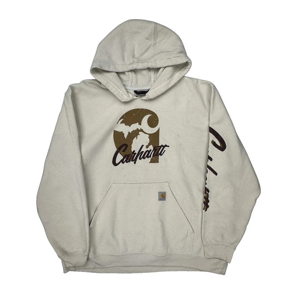 Sudadera con capucha Carhartt Spellout - 2XL algodón crema Foto 1 de 4