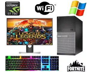 DELL Desktop GAMING Computer Core i5 NVIDIA 730 16GB 2TB HD/SSD 22" LCD WIN 10 - Picture 1 of 11