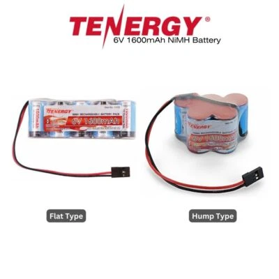 Bateria receptor Tenergy NiMH 6V 1600mAh plana e corcunda com conector Hitec - Imagem 1 de 4