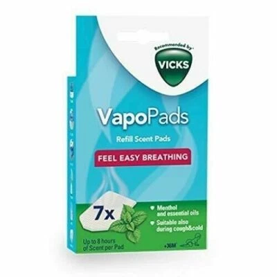 Vicks MENTHOL Vapo pads 7 x VapoPads Refill Scent Pads for Cold Blocked Nose VH7