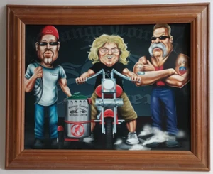 Rare Orange County Choppers Caricature Framed Art. 15 3/4" X 12 1/2". - Picture 1 of 3