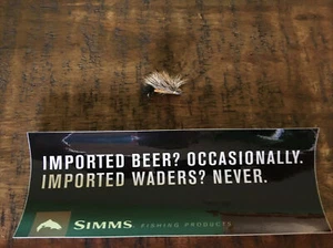Simms Fishing Products Imported Waders Never sticker - Picture 1 of 1