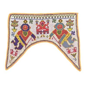 Textil tradicional gujarati bordado a mano Lord Ganesha para puerta colgante - Imagen 1 de 7
