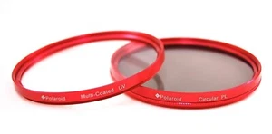 Polaroid 58mm Dual Filter Kit Multi-Coated UV and CPL filter Red - Picture 1 of 7