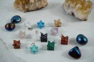 PENDENTE MERKABA ciondolo protezione talismano geometria divina gioiello pietra - Foto 1 di 7