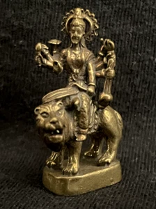 BOUDDHA DEVI DEESSE MERE Statuette figurine laiton amulette Cambodge Asie b101 - Picture 1 of 6