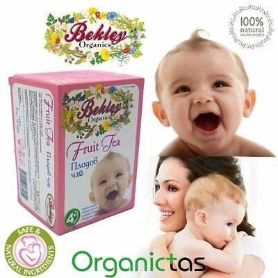 BEKLEY ORGANICS Organic BABY FRUIT TEA 4+m Infant Vitamins Apple Rosehip Fennel Lavender Nettle