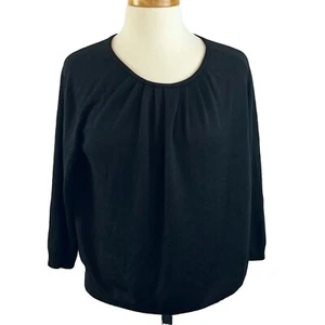 Banana Republic Women’s Black Size Medium Pleated Front Soft Blend Sweater - Picture 1 of 12