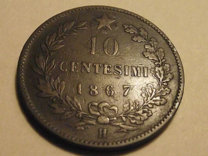 #2966 Italia; 10 Centesimi 1867 H - Imagen 1 de 2