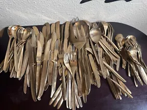 Thailand Bronze Siam Flatware Set Complete Service For 12’ Pre-Owned 130pcs*L@@K - Picture 1 of 9