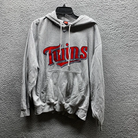 Minnesota Twins Hoodie Adult Medium Gray Red Mens MLB Baseball Nike Pullover Cover