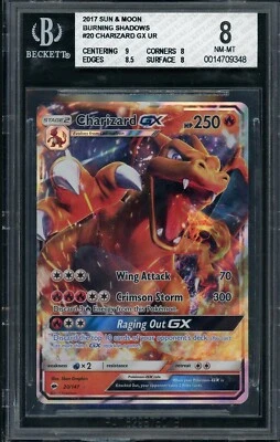 2017 Pokemon Burning Shadows #20 Charizard GX - Holo BGS/PSA 8 NM-MINT QUAD++ - Image 1 of 2