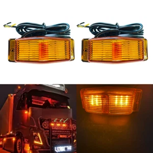 24LED Doppel Brenner Stil Gelb Vorne Marker Lampe Licht X2 Retro Für Lkw 24v - Bild 1 von 10