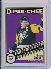 2019-20 O-Pee-Chee Retro Season Highlights Sidney Crosby Blank Back