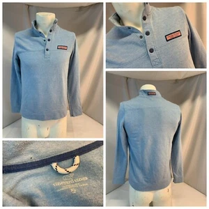 Vineyard Vines Pullover Sweater XL Boys (18) Blue Poly Cotton Snaps YGI A2-33 - Picture 1 of 11