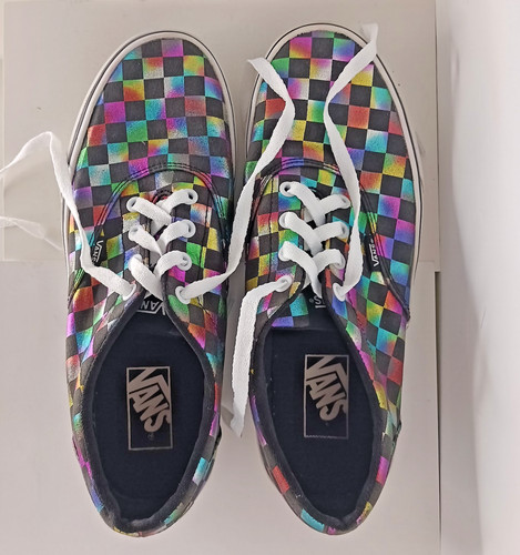 Scarpe a scacchiera Vans Off The Wall arcobaleno metallizzato donna taglia 10