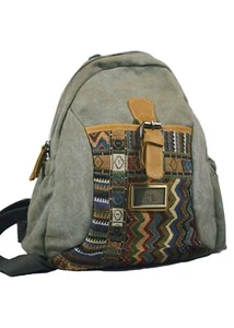 CANVAS & BROCADE BACKPACK - Picture 1 of 1