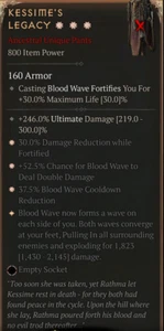 💥DIABLO 4💥SEASON 8💥Pants💥Kessime's Legacy 3 GA Double/CD/DR Blood Waves - Picture 1 of 1