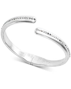 Lucky Brand Silver-Tone Pave Cuff Bracelet Silver NEW! $39 - Picture 1 of 1
