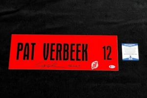 Pat Verbeek Signed 6x18 New Jersey Devils Custom Street Sign Beckett COA - Picture 1 of 2