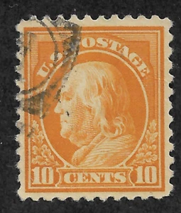 US # 510 (1917) 10c Franklin - P11 (Paper Scratch) - Used - VF/XF - Picture 1 of 2