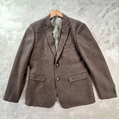 Blazer Stefano Conti Para Hombres 42 Marrón Mezcla de Lana Abrigo Deportivo Patrón Tweed Clásico Foto 1 de 4