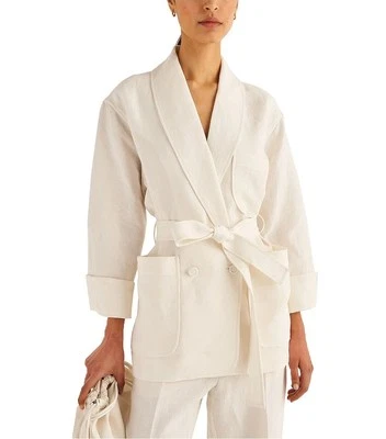 OROTON Linen Belted Robe Jacket Blazer RRP$499 Size S - Image 1 of 4