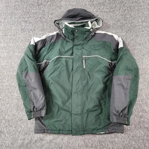 Columbia Jacket Mens Medium Green Waterproof Fabric Hooded Insulated Puffer Coat - Picture 1 of 23