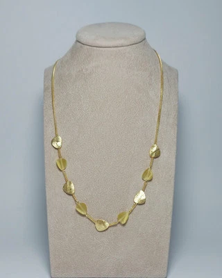 Collana da argento 925 donna dorata oro giallo girocollo quarzi naturali gialli - Immagine 1 di 4