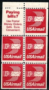 SC# C79a -  Airmail Letter Booklet Pane of 5 - 13¢  Stamps - Picture 1 of 1