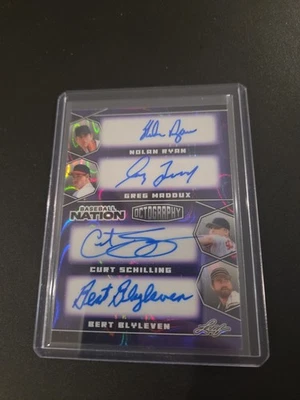 Ryan Maddux Smoltz Johnson 等 2025 棒球国家章形紫色亲笔签名 1/1 — 第 1/4 张图片