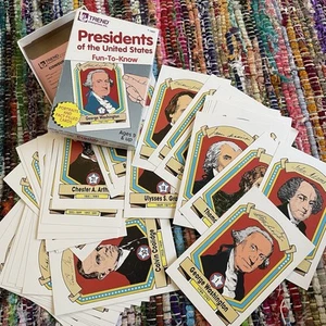 Vtg Presidents Of USA Flash Fact Cards 1989 Swap DIY Collage Crafts Ephemera - Picture 1 of 4