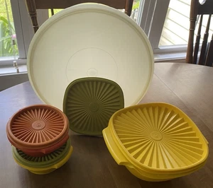 Tupperware Set: Maxi Kanister, Deckelschüsseln, Servier Avacado grün orange 256 - Bild 1 von 24