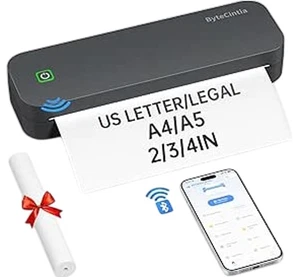 BYTECINTIA Portable Printer Bluetooth USB Compatible Wireless Printing - Picture 1 of 4