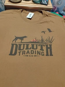 Duluth Trading Duck Dog T-Shirt Mens Large Brown Pocket Work Tee - Picture 1 of 15