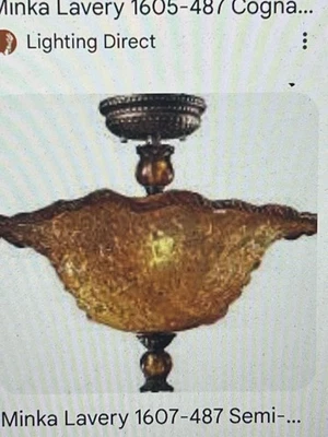 Lámpara de techo de vidrio Minka Lavery Spanish Vista Collection montaje semi empotrado Fixtu Foto 1 de 4